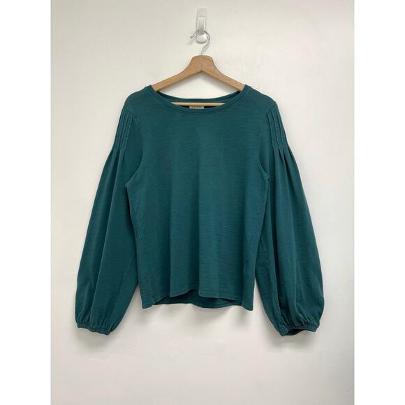 Nation LTD Sabine Balloon Sleeve Boho Romantic Soft Long Sleeve Tee Teal Large* - Picture 1 of 10